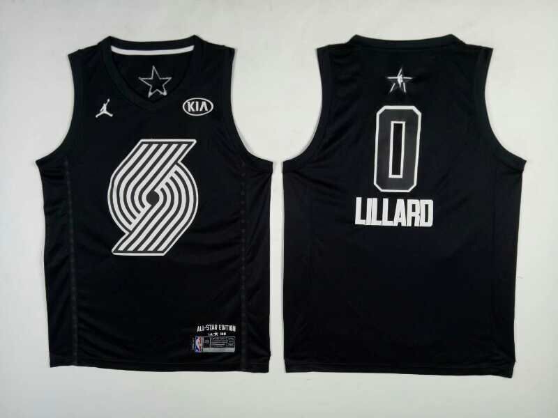 Men Portland Trail Blazers #0 Lillard Black 2108 All Stars NBA Jerseys->oklahoma city thunder->NBA Jersey